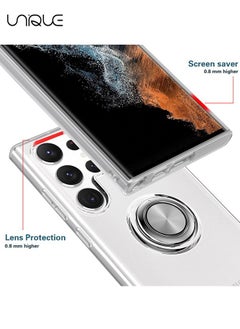 Unique Compatible with Samsung Galaxy S24 Ultra Phone Case - Clear Phone Case - Magnetic Bracket Phone Case - Car Phone Case - Clear Soft TPU Slim Shockproof Phone Case  - Image 2