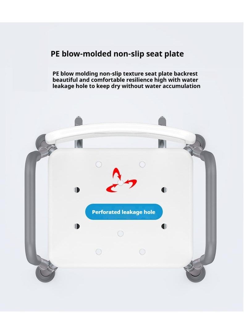 ماركة غير محددة Bathing Chairs For The Elderly Pregnant Women Shower Chairs Shower Chairs  Aluminum Alloy Anti Slip Shower Chairs Half Pack Armrest Shower Chair Big Foot Pad Style  - Image 4