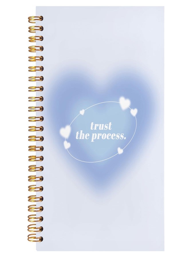 BearCake Trendy Y2K Blue Aura Preppy Notebook Journal, Trust the Process Inspirational Notebooks, Aesthetic Notebooks, Blue Aesthetic Office Supplies, Hardcover Spiral Notebook 5.5x8.3 - Image 1