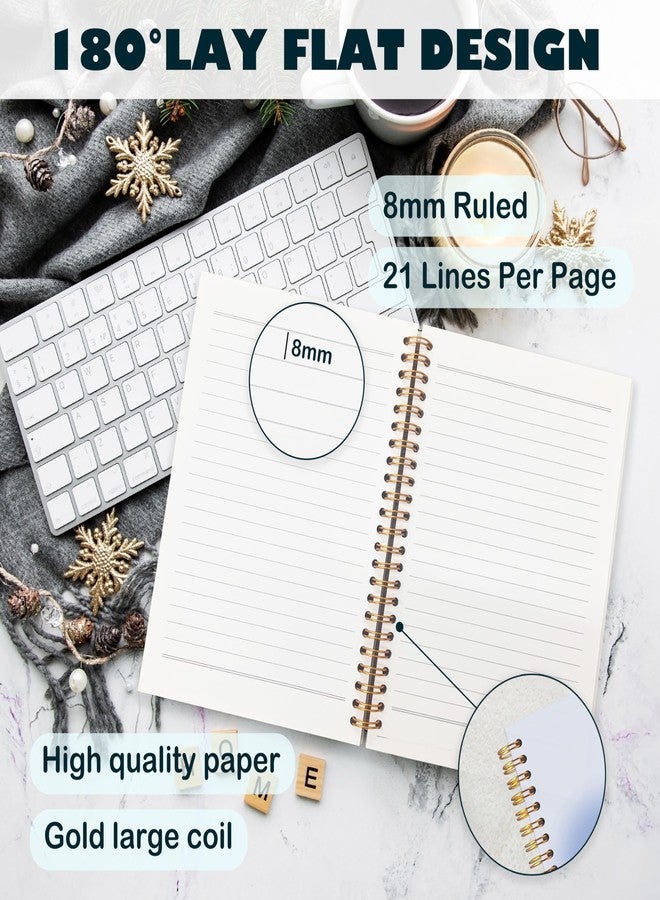 BearCake Trendy Y2K Blue Aura Preppy Notebook Journal, Trust the Process Inspirational Notebooks, Aesthetic Notebooks, Blue Aesthetic Office Supplies, Hardcover Spiral Notebook 5.5x8.3 - Image 2
