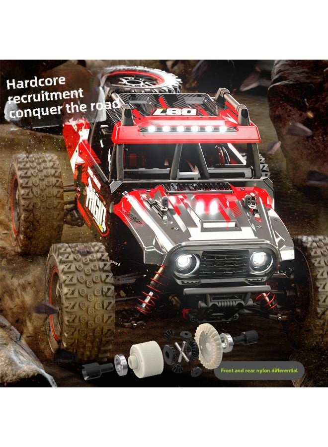 JJRC LED Lights Full-scale Shock-absorbing Off-road Vehicle Four-wheel Drive Brushless RC Remote Control Car Simulation Model Toy-Color:Type B Brushless-pink - Image 4