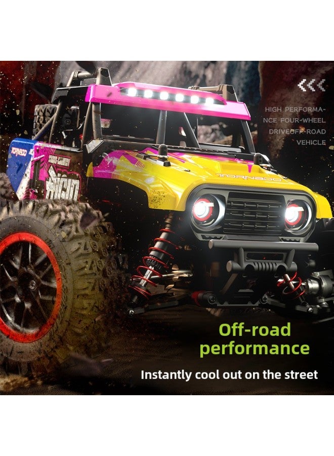 JJRC LED Lights Full-scale Shock-absorbing Off-road Vehicle Four-wheel Drive Brushless RC Remote Control Car Simulation Model Toy-Color:Type B Brushless-pink - Image 2