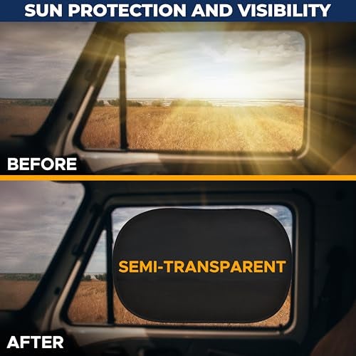 EcoNour Car Window Shade for Baby (4 Pack) | Cling Sun Shade for SUV, Van, RV, Bus & Pickup Truck | Sun Protection for Car Side Window | Sun Blocker Shade for Baby | X-Large 25" x 16" - Image 4