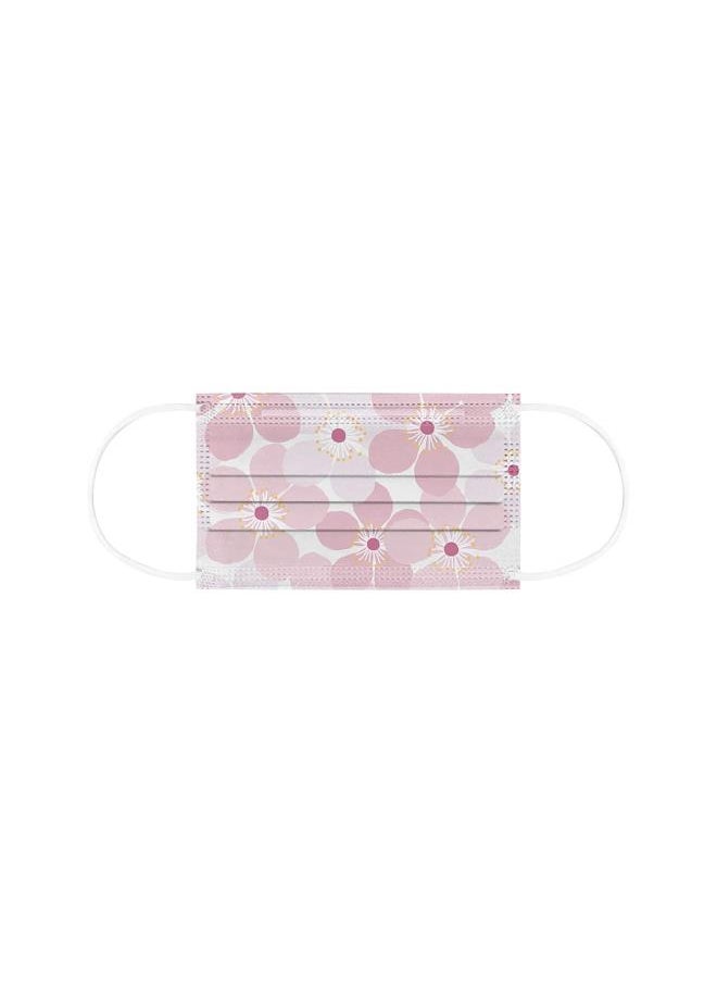 Generic - 50PC Love Valentines Day Floral Disposable Face Mask For Adults Women Cute Sweet Design Heart Printed Disposable Face Masks - Image 1