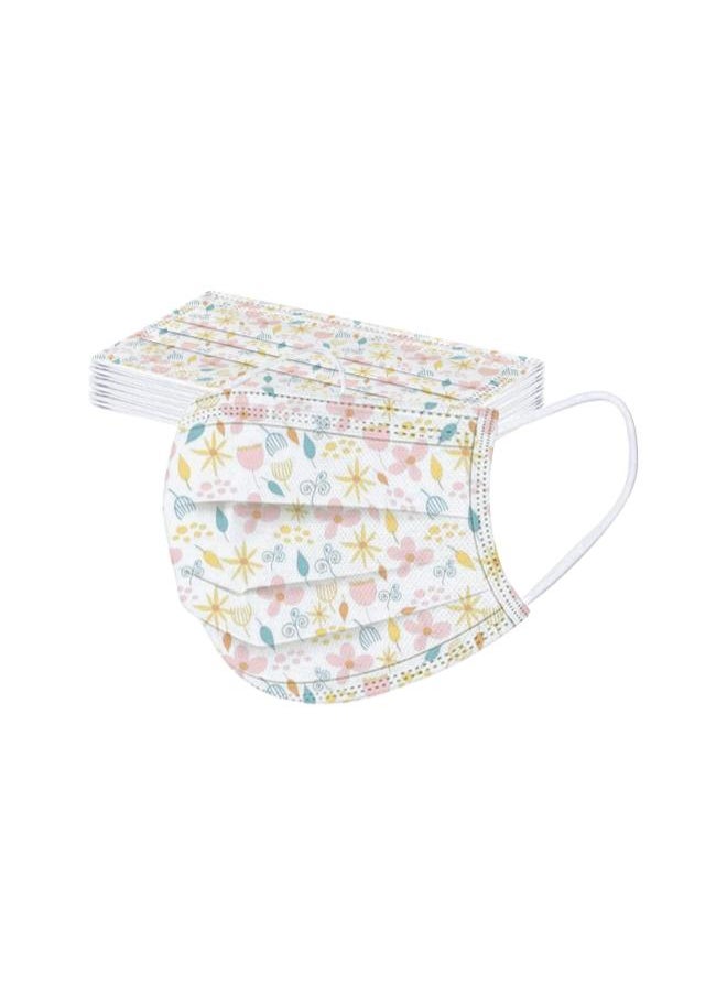 Generic - 50PC Love Valentines Day Floral Disposable Face Mask For Adults Women Cute Sweet Design Heart Printed Disposable Face Masks - Image 1