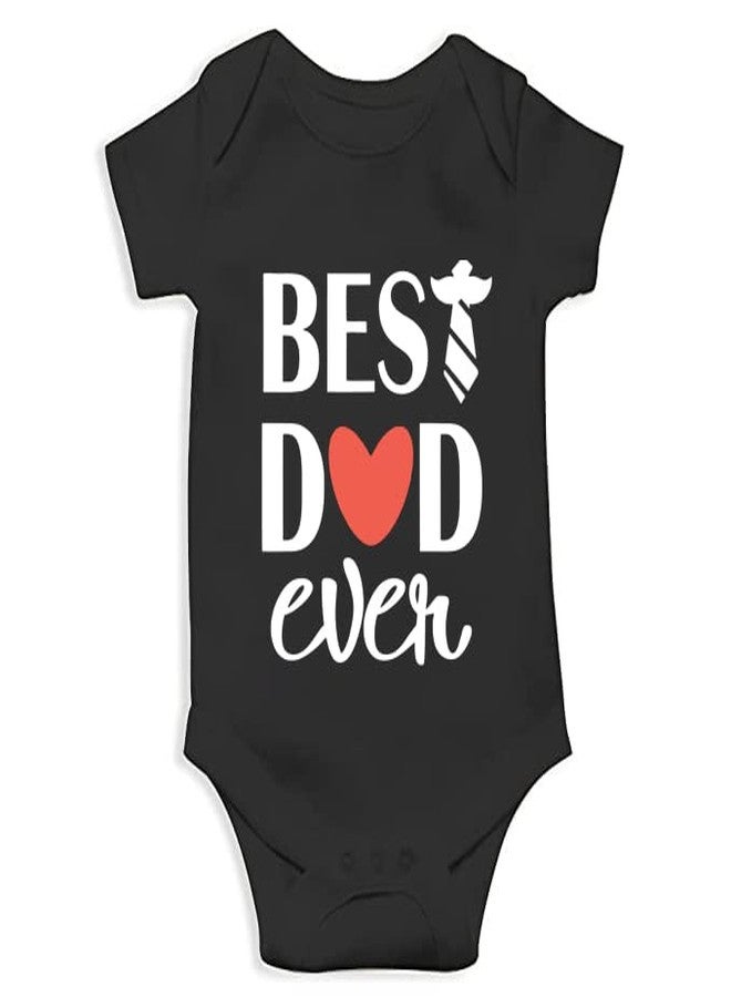 Mott2 Father's Day Special Unisex Baby Romper - DE01(Black, 3-6 Months) - Image 1