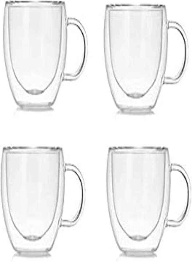 OR Double-Wall Glass Cup With Handle 4 Piece