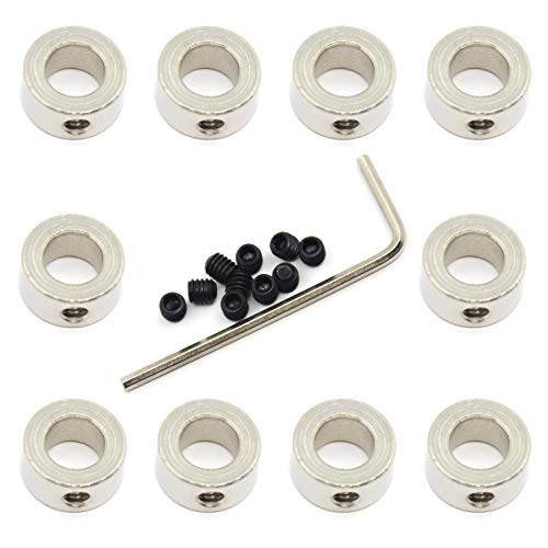 Befenybay 10 Pcs Lock Collar 8mm Shaft Lock Collar T8 Lead Screw Lock Ring for 3D Printer CNC Parts (8mm-Silver) - Image 1