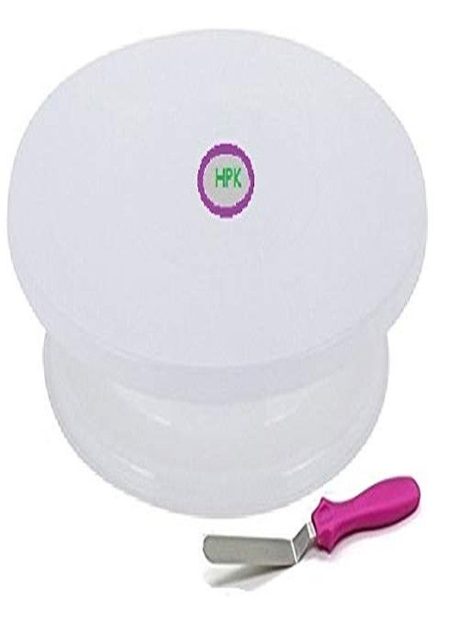 hpk 2 pcs Cake Deco Ration Turn Table with 1pcs icicng Spatula (sku-hpk-gur-21) - Image 1
