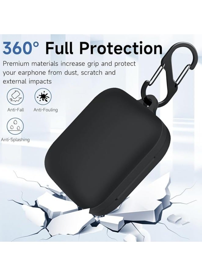 Silicone Protective  Case for OnePlus Buds 3 with Keychain Cover (black)  - Image 4