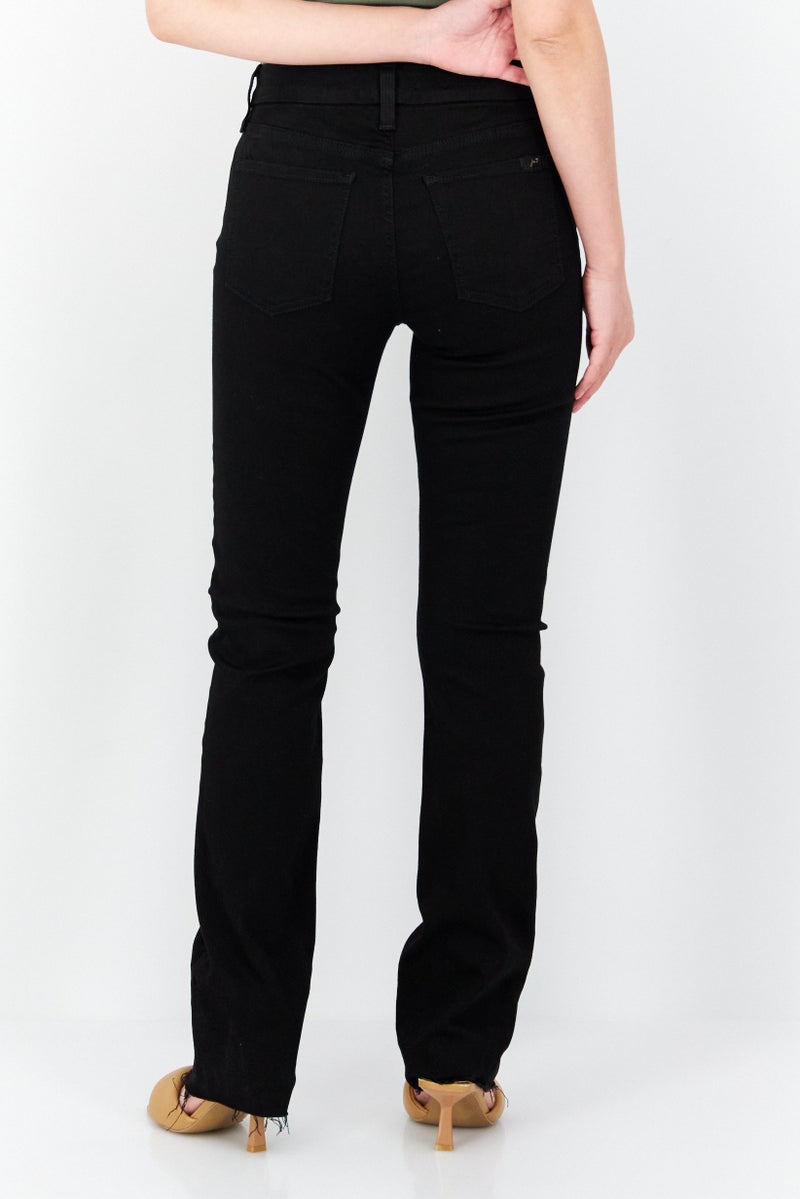 Jen 7 Women Slim Fit Ripped Denim Jeans, Black - Image 2