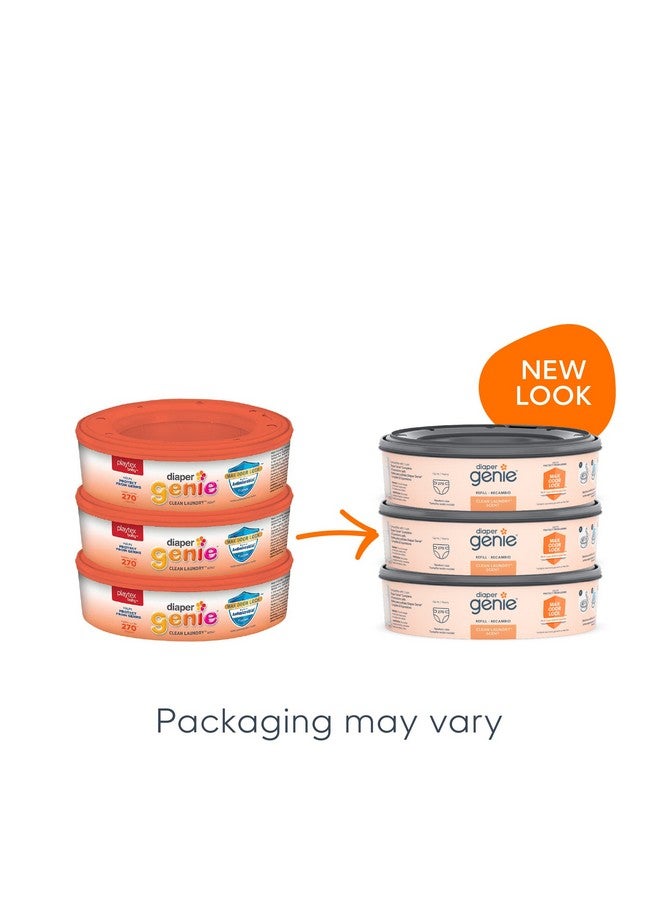 Diaper Genie Bags Refills 270 (Pack Of 3) Clean Laundry Scent ; Diaper Pail Refills With Max Odor Lock ; Holds Up To 810 Newborn Diapers - Image 3