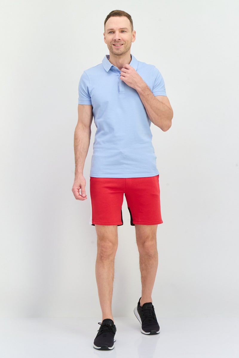 CROSSHATCH Men Brand Logo Drawstring Shorts, Red - Image 2
