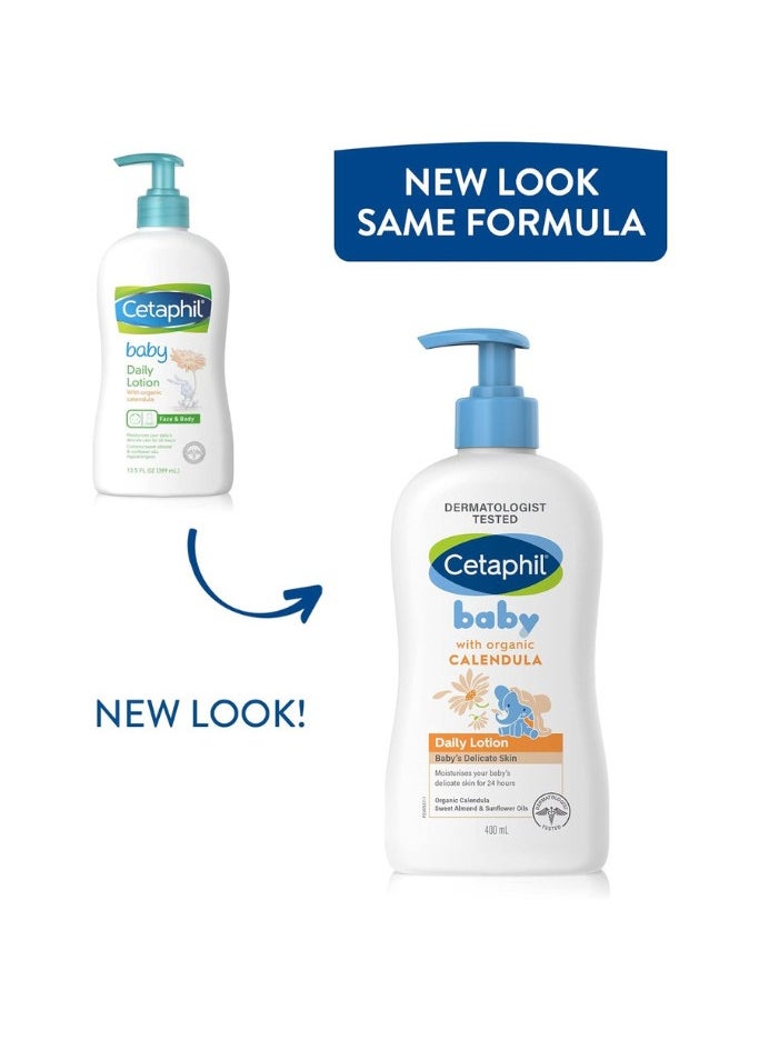 Cetaphil - Cetaphil Baby Daily Lotion with Organic Calendula – Gentle Moisturizer, 400ml - Image 1