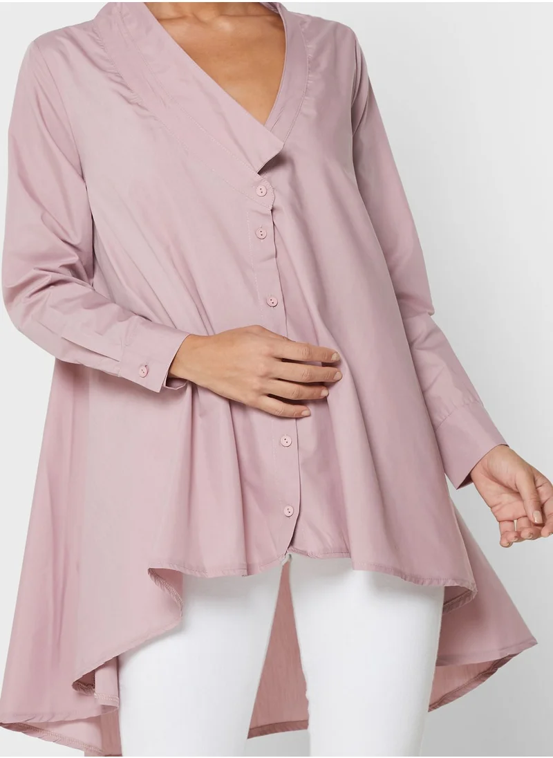 Desert Cove High Low Asymmetric Button Down Shirt