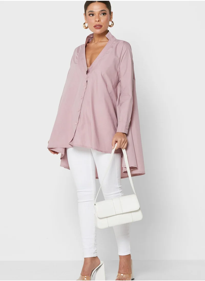 Desert Cove High Low Asymmetric Button Down Shirt