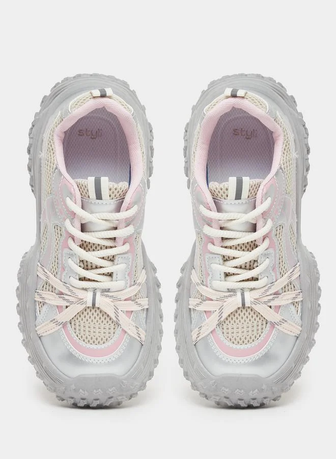 Styli Styli Chunky Sole Lace Up Sneakers