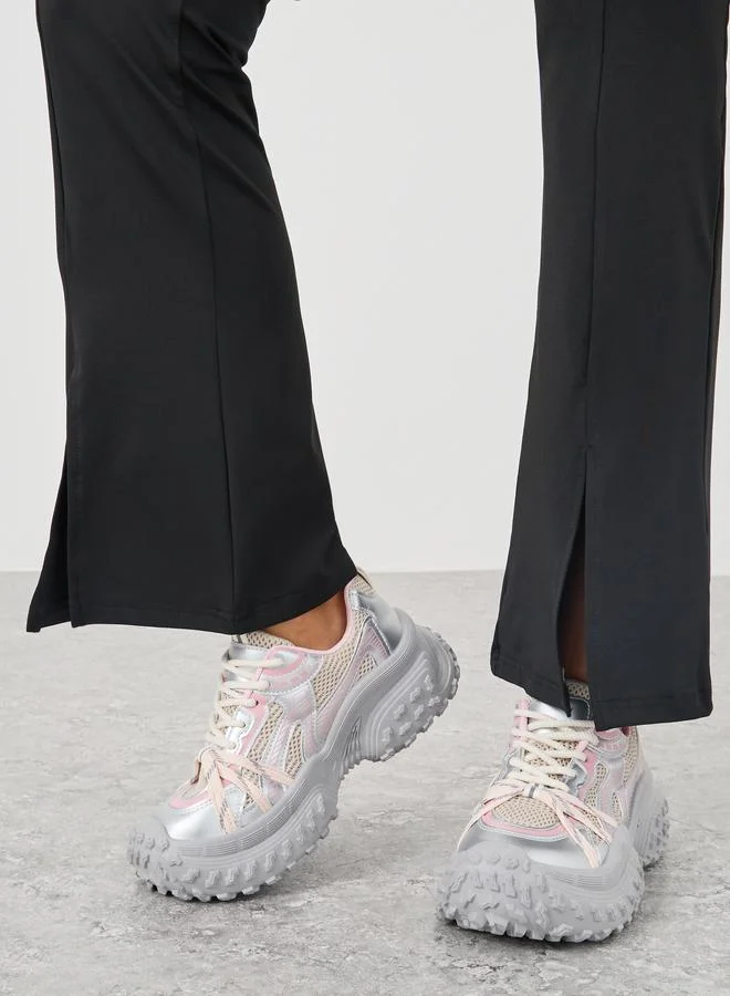 ستايلي Styli Chunky Sole Lace Up Sneakers