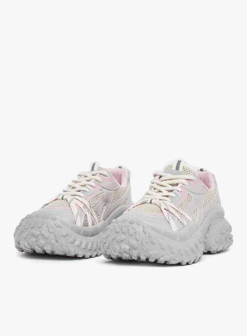 Styli Active  Chunky Sole Lace Up Sneakers for Women | Best Price UAE
