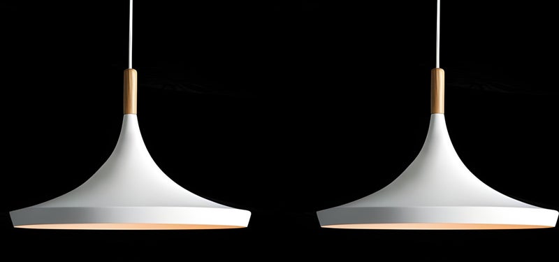twixle Tulip/Disk Aluminium Ceiling Light Lamp, White and Black Texture, Hanging Decorative Chandelier for Home, Living Room, Indoor, Outdoor (White TASLA with Bulb, Pack of 1) - Image 4