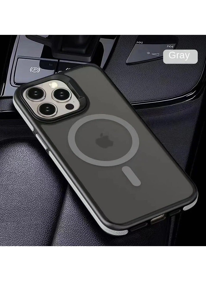 AROAQ Magnetic Matte Translucent Armor Shockproof Case for iPhone Series with Wireless Charging Support and Protective Bumper