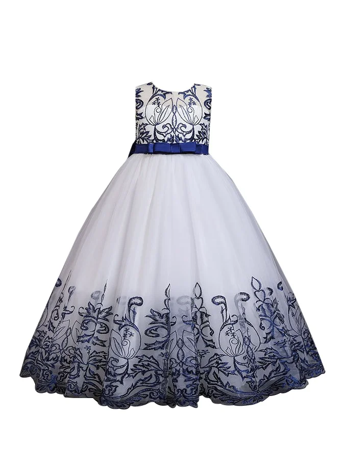 دىدانيالا Lace Applique Ball Royal Blue Gown