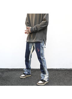 Urban Art Splash Flare Jeans Blue
