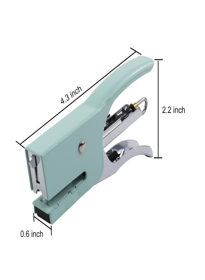 Aacehlh Small Hand-held Stapler Set, 15 Sheet Capacity, Includes 750Pcs Staples and A Staple Remover, Mini Desktop Stapler for Office, School, Home or Travel Use. (Mint Green) - Image 3