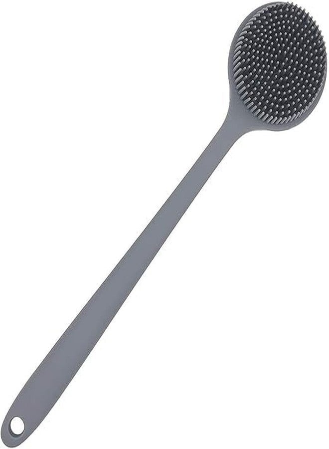 ZENOP Silicone Body Double Sided Long Handle Anti-slip Shower Bath Brush - Deep Cleansing, Massaging - Sensitive Skin - Multicolour - Image 3