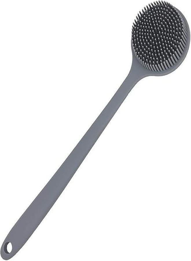 ZENOP Silicone Body Double Sided Long Handle Anti-slip Shower Bath Brush - Deep Cleansing, Massaging - Sensitive Skin - Multicolour - Image 1