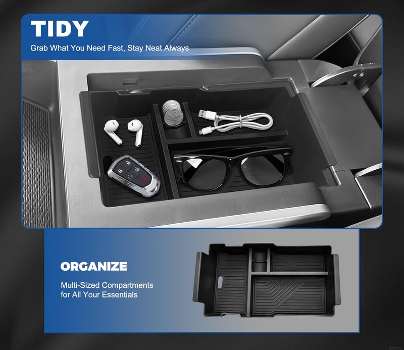 GZSH Center Console Organizer Compatible with 2025 2026 GMC Terrain (Elevation/AT4/Denali) |Easy to Install| |Add Extra Space| Armrest Storage Box Middle Console Tray GMC Terrain Interior Accessories - Image 3
