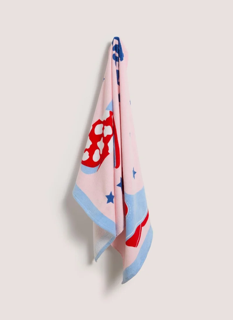 Matalan Cowboy Boot Beach Towel Pink