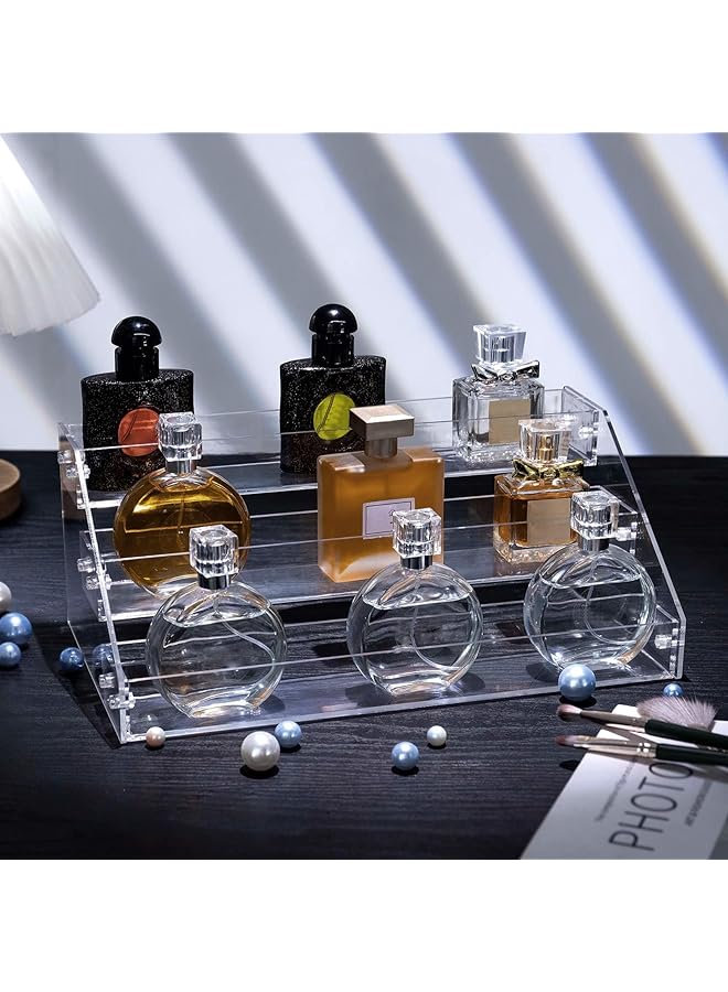 بوليفياز حامل عرض من الأكريليك مكون من 3 طبقات، منظم عطور شفاف، رفوف عمودية من الأكريليك، منظم توابل لخزانة سطح العمل، مخزن، تنظيم المطبخ والتخزين - Image 5