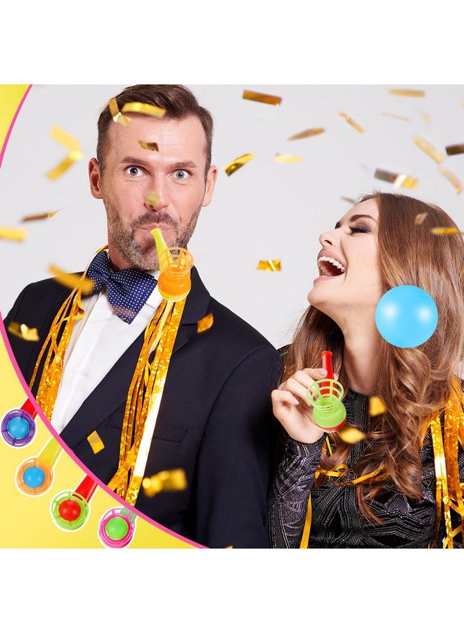 Liliful 50 Pcs Ball Blowing Toy Floating Blow Pipe Balls Stress Reliever Floating Balls Balance Blowing Toy for Birthday Party Balance Game Favors Gift Bag Stuffers Random Color - Image 5