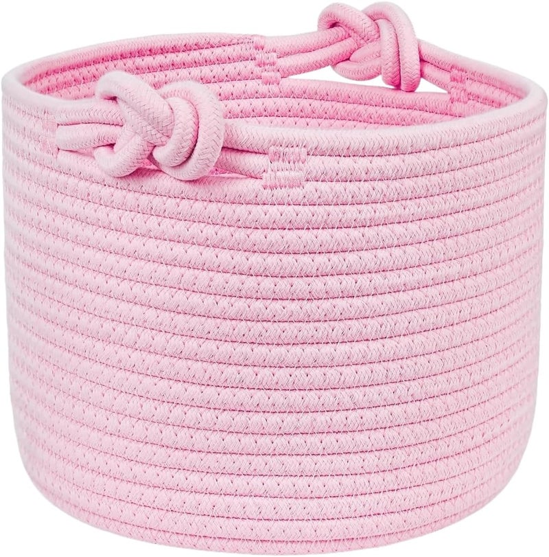 Bellar Small Rope BasketShelf Storage Baskets for OrganizingCute Pink Storage BasketRound Decorative Box for KidsWoven Rope Storage Snack Storage Area Decorative Boxes Aesthetic 9471 - Image 1