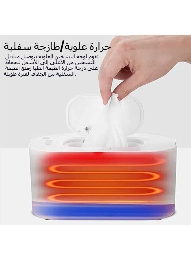 USB Wet Wipes Warmer, Baby Wipes Dispenser, Large Capacity Portable Wipes Warmer for Travel, Home, Car  - Image 2