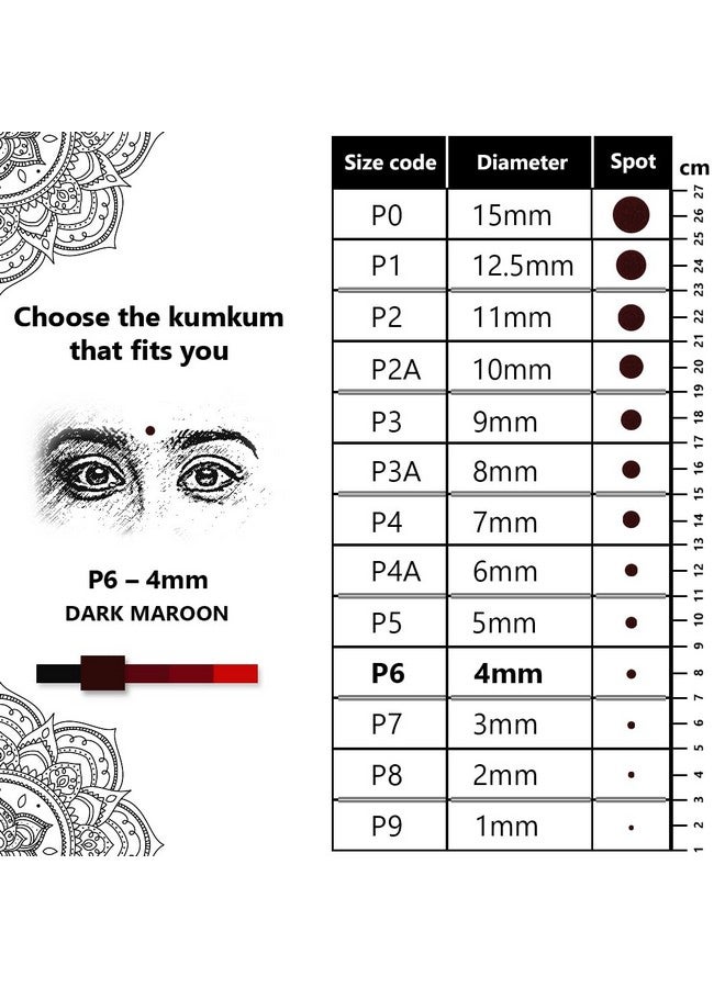 Eyetex Eyetex Pallavi Sticker Bindi/Pottu|Round|Aloe Vera & Papaya Extracts|Breathable Non-Irritating Velvet Fabric|P6|Dark Maroon|20 Flaps - Image 4