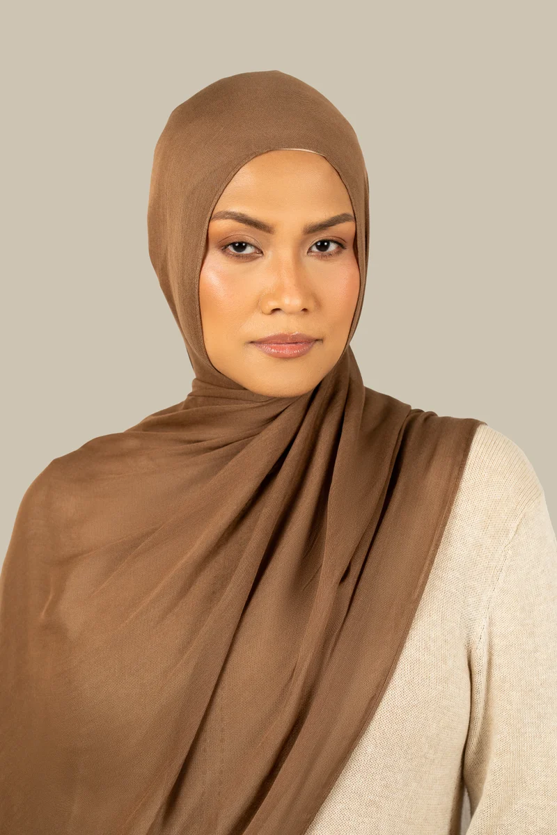 silqrose  Walnut Tight Weave Hijab -Maxi for Women | Best Price UAE