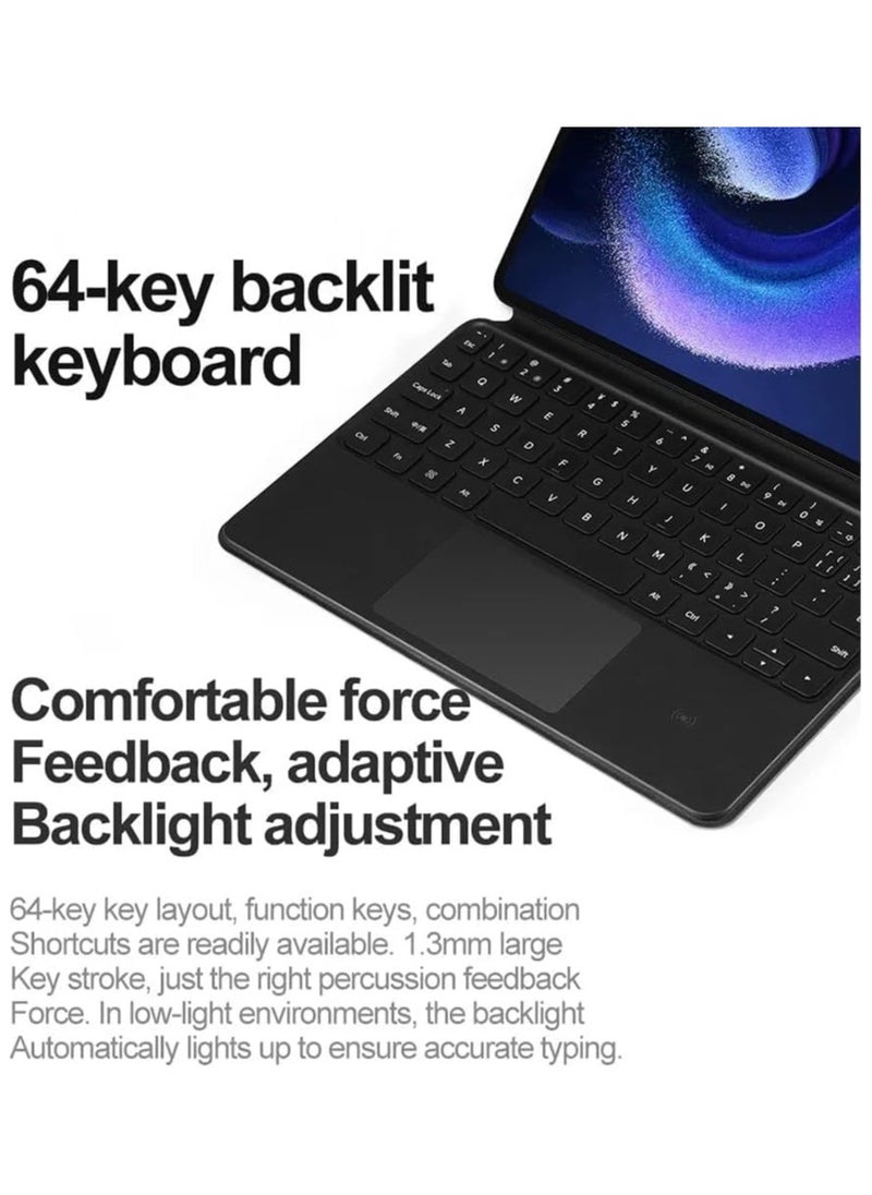 General - Magic Smart Bluetooth Keyboard Case Compatible with Samsung Galaxy Tab S9 FE 11 inch 2023 with Trackpad RGB Backlit Keyboard - Image 1