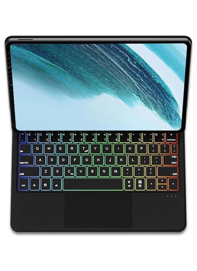 General - Magic Smart Bluetooth Keyboard Case Compatible with Samsung Galaxy Tab S9 FE 11 inch 2023 with Trackpad RGB Backlit Keyboard - Image 1