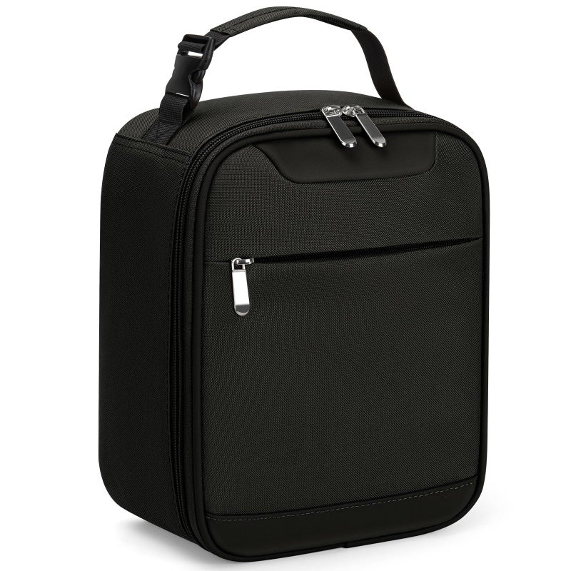 Tuwubi Lightweight Insulated Lunch Bag for Men Women & Kids - Portable Lunch Tote with Clip-On Handle for Work, School & Gym, 6 Can Capacity, Black - Image 1