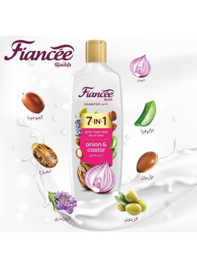 FIANCEE Shampoo 7 IN 1 With Onions And Castor Anti-Hair Fall - 340ML - Image 2