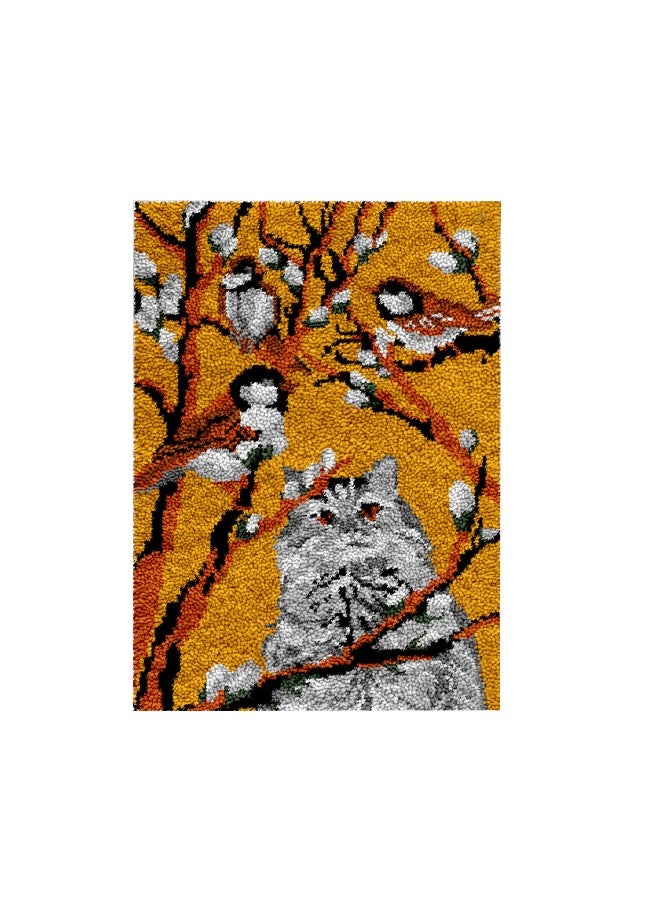 Loquat Craft Kit DIY Latch Hook Kits Rug Embroidery Carpet Set Needlework with Crochet Needlework Crafts Shaggy Latch Kits 