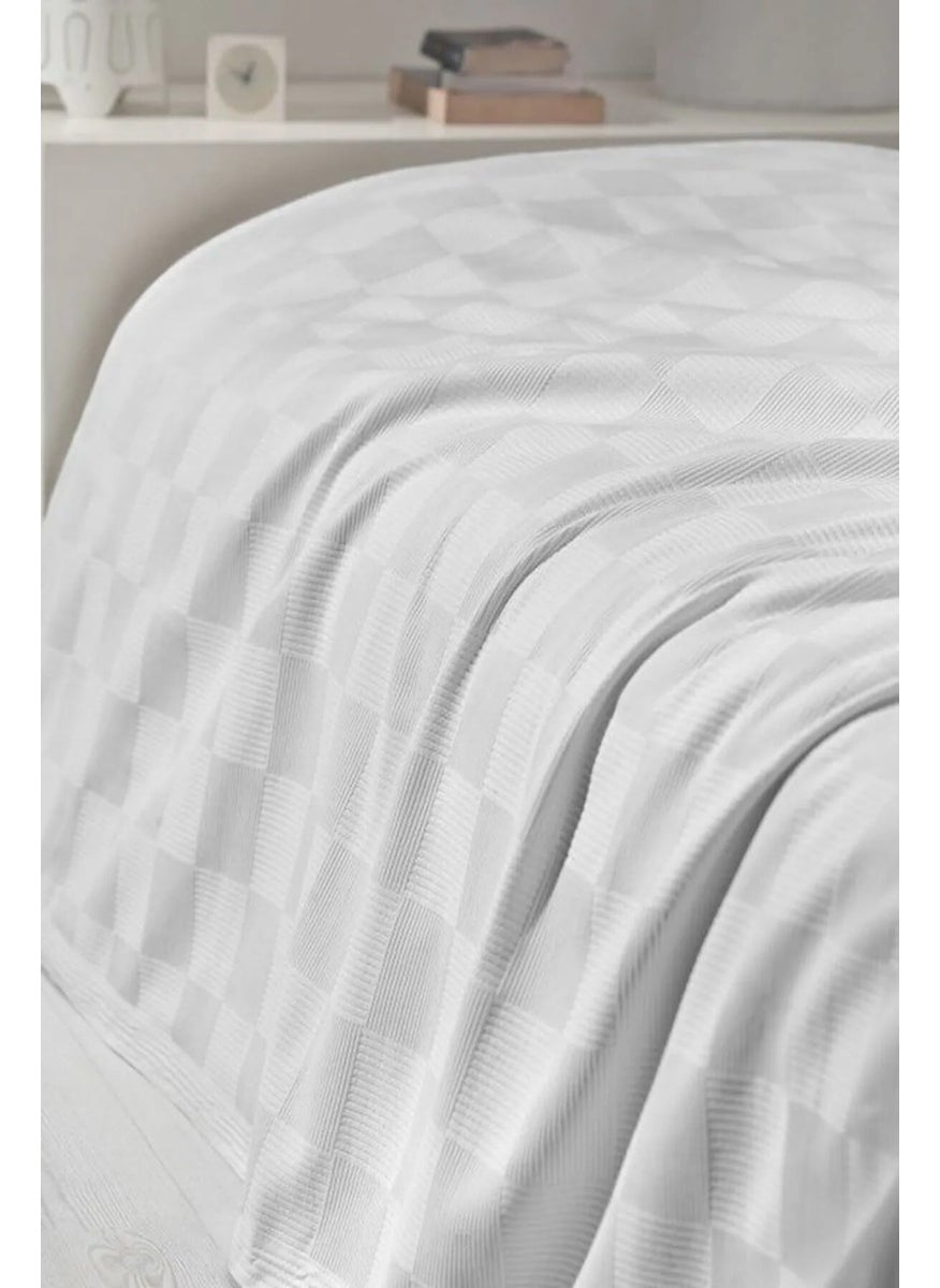 Funndy Single Checker Pattern Pique. Checkered Patterned Hotel Pike 160X230  - Image 3