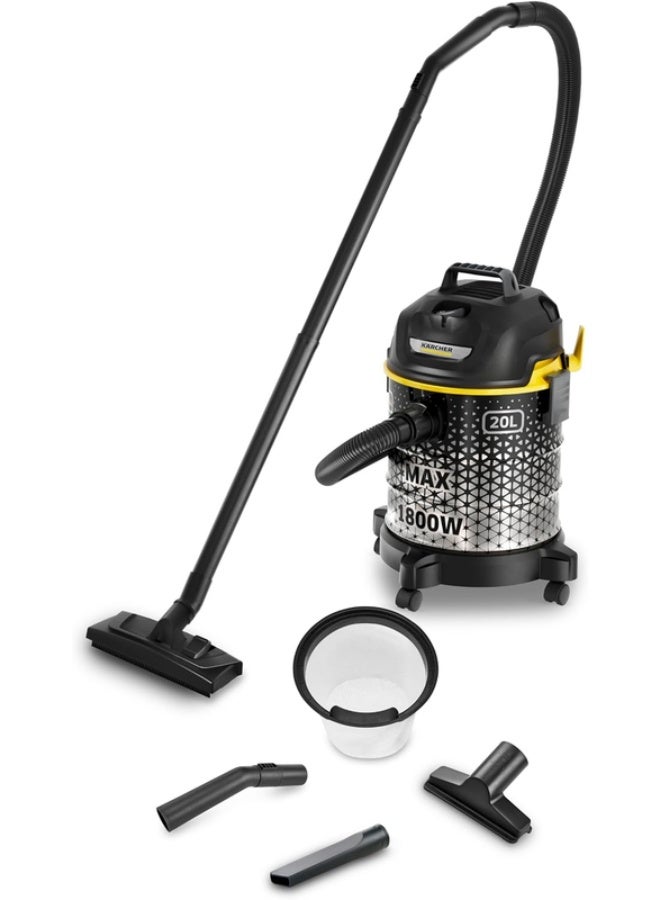 KARCHER Bagless Vacuum Cleaner DVAC 1800 – Powerful 1800W Cyclone Technology with HEPA Filter and Easy Dust Container 20 L 1800 W 1.723-971.0 Black - Image 1