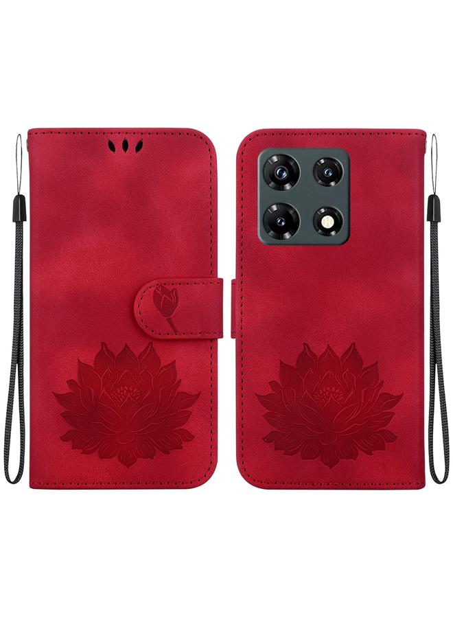 erorex Case For Infinix Note 30 Pro Lotus Embossed Leather Phone Case - Image 1