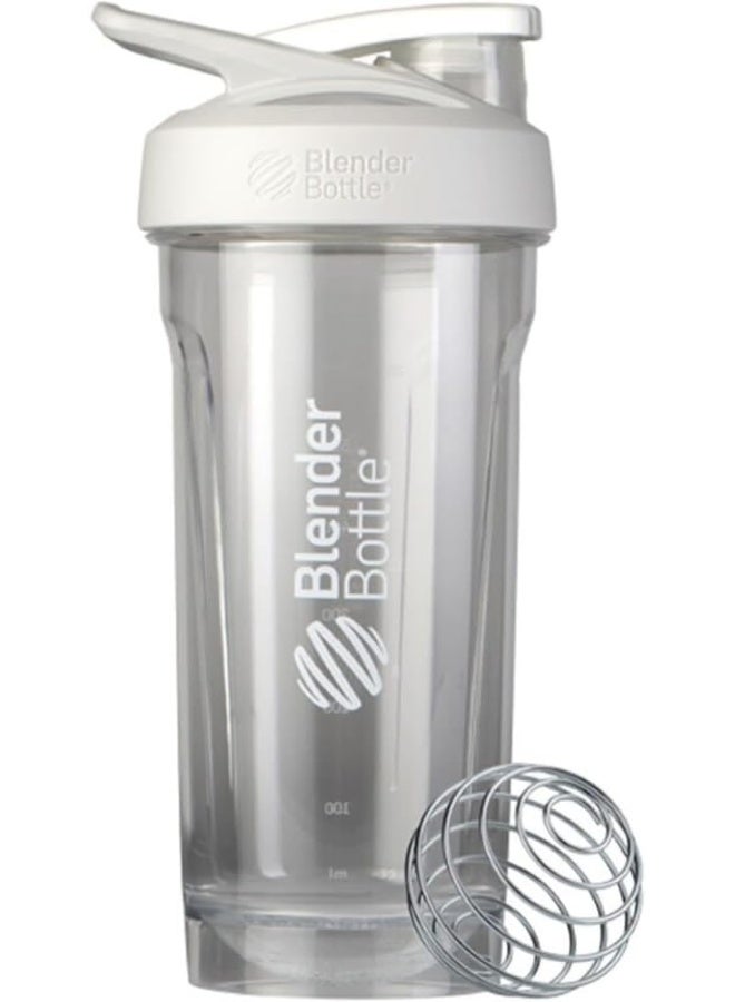 Blender Bottle زجاجة خلط سترادا كوب شاكر مثالية لمخفوقات البروتين وما قبل التمرين، 28 أونصة، أبيض - Image 1