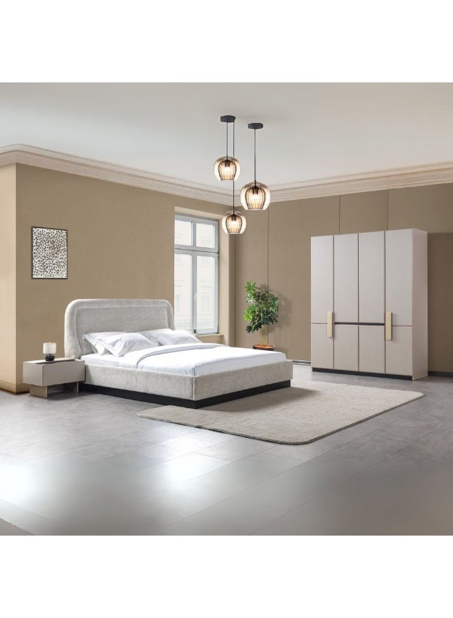 بيتونيا دولاب ملابس 4 ابواب فيرا - بيج وذهبي - Image 5