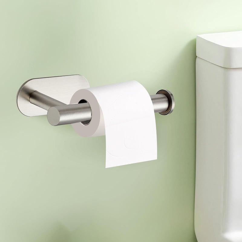JOY DECOR 2 Pack Adhesive Toilet Roll Holder Stand - Brushed Nickel SUS304 Stainless Steel  Rustproof Toilet Paper Holder No Drilling Tissue Holder for Kitchen Bathroom Wall Mount Bathroom Tissue Holder - Image 4
