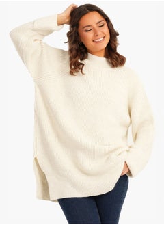 Relaxed Pullover with Folded Cuffs
